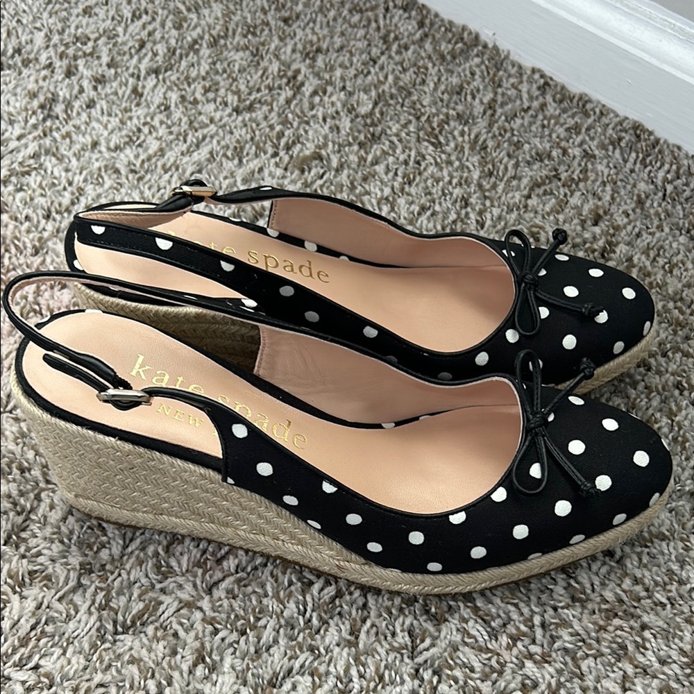 Kate Spade Black Polka Dot wedges